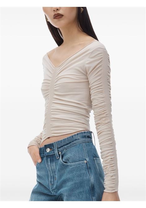 Beige ruched off-shoulder top Alexander wang - women ALEXANDER WANG | 1KC1251094926